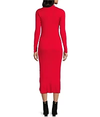 GB Rib Side Slit Midi Sweater Dress