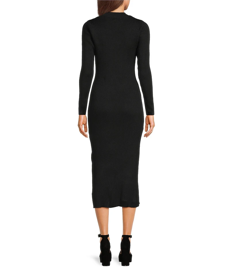 GB Rib Side Slit Midi Sweater Dress
