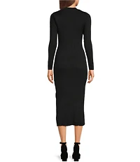 GB Rib Side Slit Midi Sweater Dress