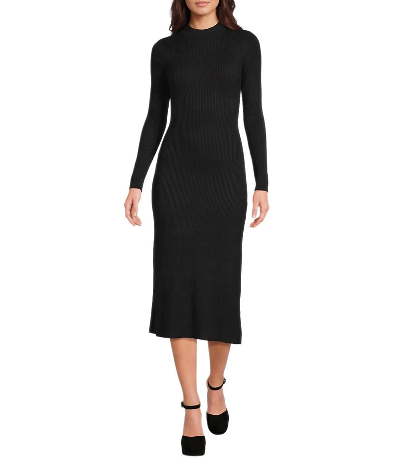 GB Rib Side Slit Midi Sweater Dress