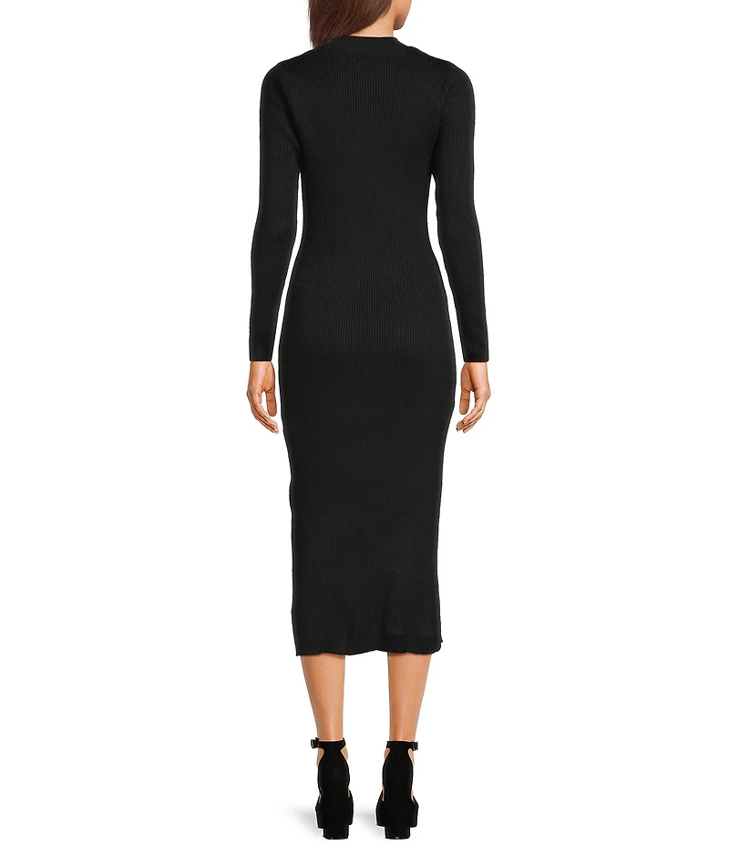 GB Rib Side Slit Midi Sweater Dress