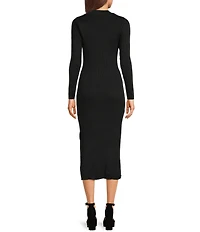 GB Rib Side Slit Midi Sweater Dress
