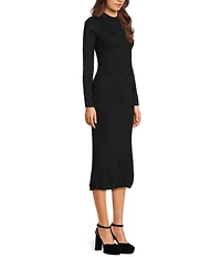 GB Rib Side Slit Midi Sweater Dress