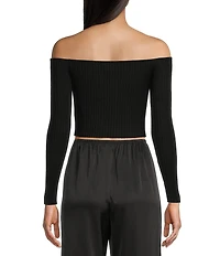 GB Rosette Off-The-Shoulder Sweater Top