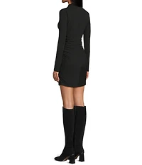 GB Ruched Side High Neck Mini Dress