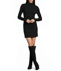 GB Ruched Side High Neck Mini Dress