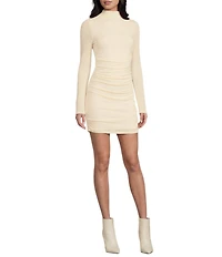 GB Ruched Side High Neck Mini Dress