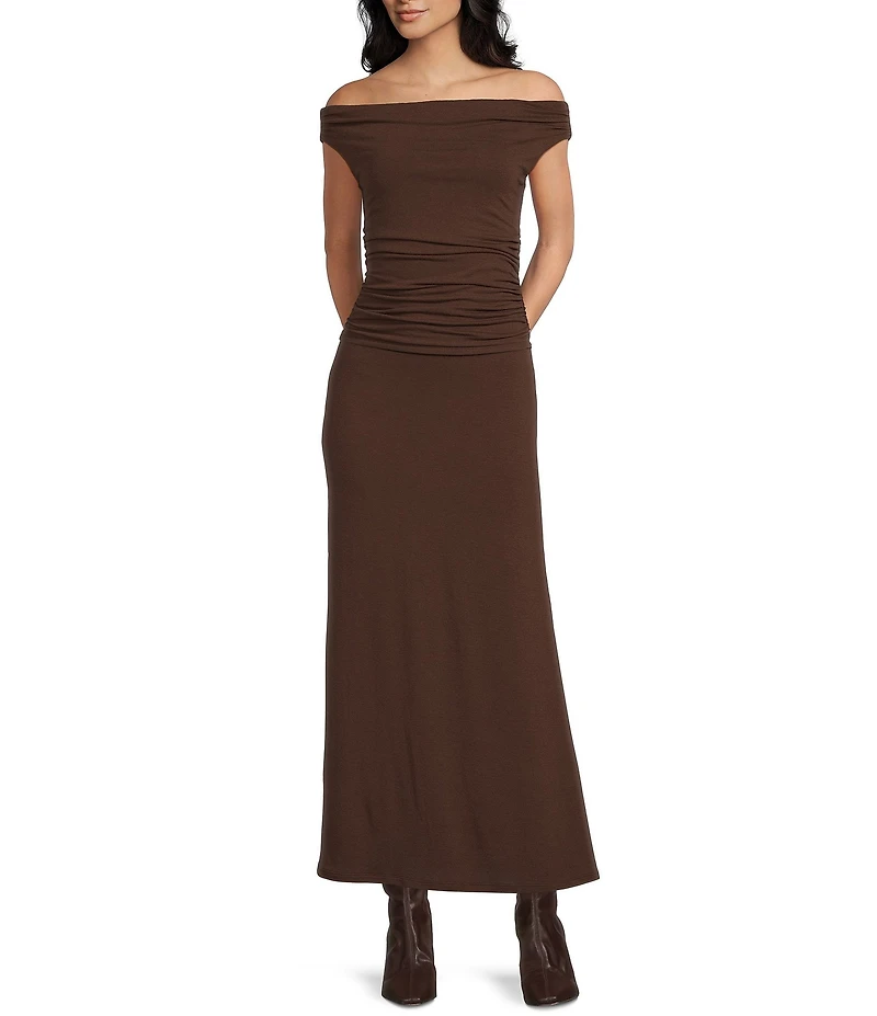 GB Ruched Side Off The Shoulder Top