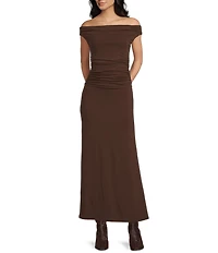 GB Ruched Side Off The Shoulder Top