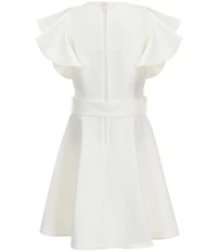 GB Big Girls Ruffle Sleeve Skater Dress