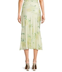 GB Satin Floral Print Coordinating Maxi Skirt