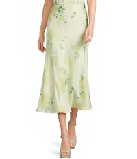 GB Satin Floral Print Coordinating Maxi Skirt