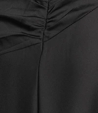 GB Satin Lace Corset Drape Full Length Prom Dress