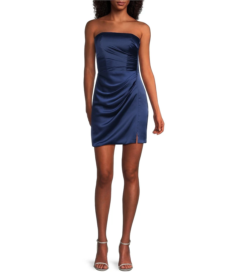 GB Satin Mini Dress With Scarf
