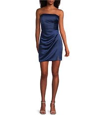 GB Satin Mini Dress With Scarf