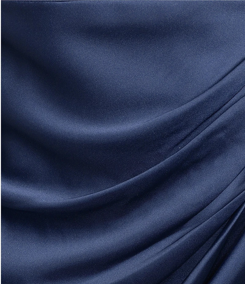 GB Satin Mini Dress With Scarf