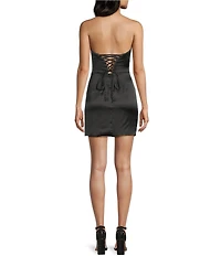 GB Satin Mini Dress With Scarf
