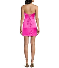 GB Satin Mini Dress With Scarf