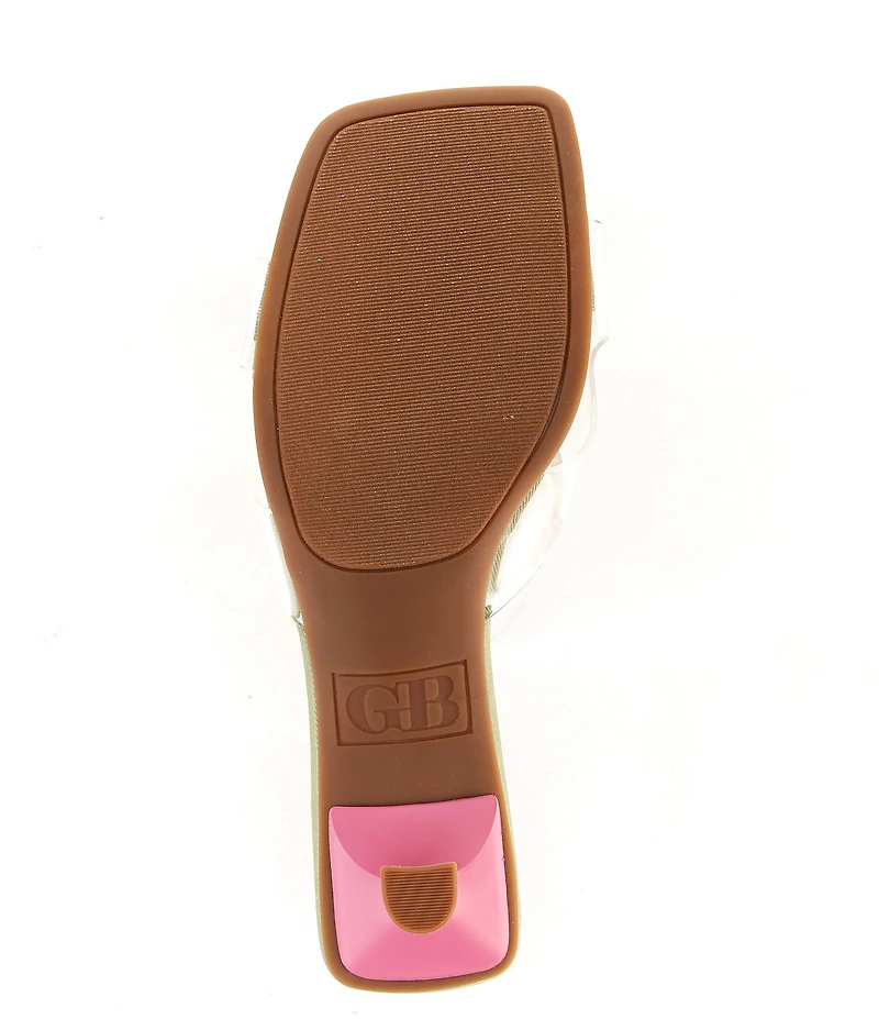 GB Sea-Glass Rainbow Jewel and Stone Embellished Clear Dress Sandals