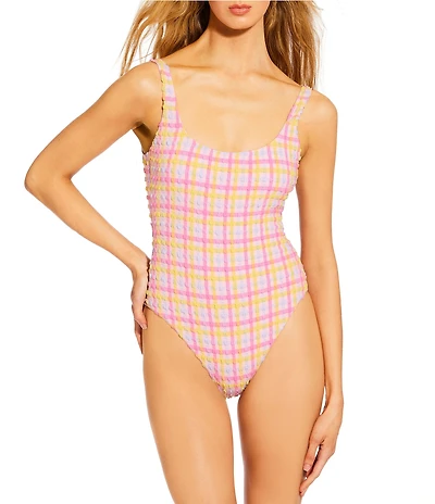 GB Seersucker Puff Classic Tank One Piece Swimsuit