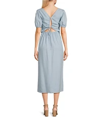 GB Short Sleeve Side Slit Midi Dress