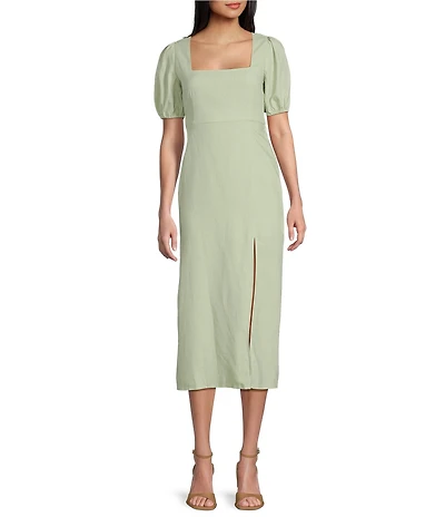 GB Short Sleeve Side Slit Midi Dress