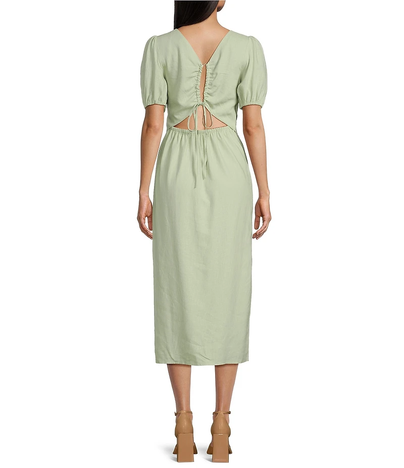 GB Short Sleeve Side Slit Midi Dress