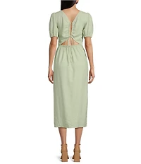 GB Short Sleeve Side Slit Midi Dress