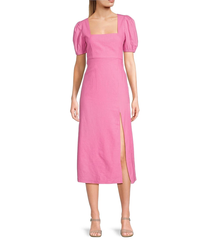 GB Short Sleeve Side Slit Midi Dress