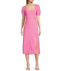 GB Short Sleeve Side Slit Midi Dress