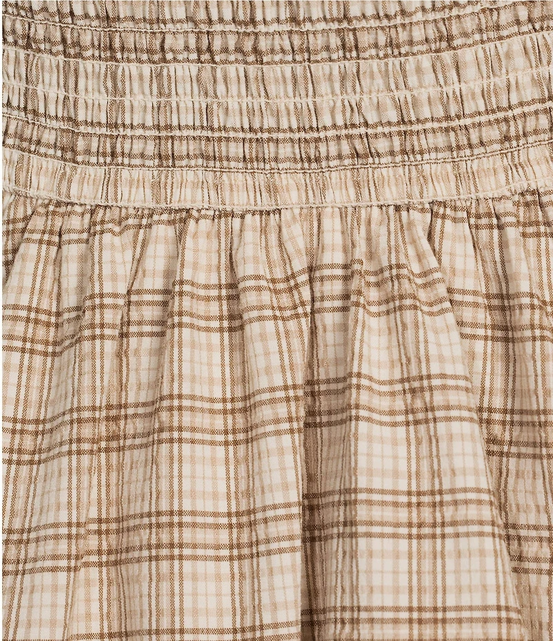 GB Smocked Plaid Drop Waist Bubble Hem Dress
