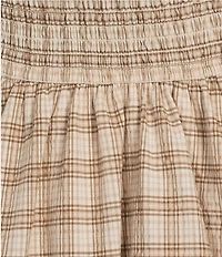 GB Smocked Plaid Drop Waist Bubble Hem Dress
