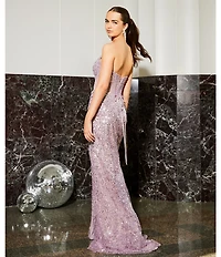 GB Social Allover Sequin Beaded Corset Dress