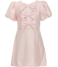GB Social Big Girls Bow Front Bubble Sleeve Dress