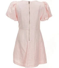 GB Social Big Girls Bow Front Bubble Sleeve Dress