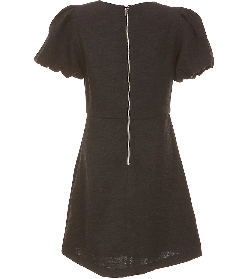 GB Social Big Girls Bow Front Bubble Sleeve Dress