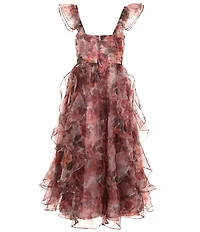 GB Social Big Girls Floral Organza Long Dress
