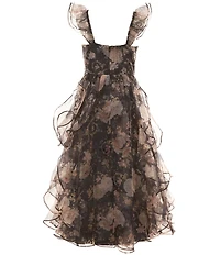 GB Social Big Girls Floral Organza Long Dress