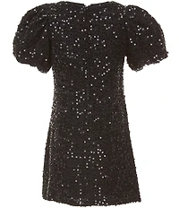 GB Social Big Girls Sequined Tweed Bow Neck Dress