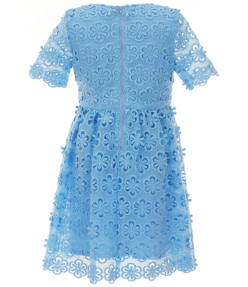 GB Social Big Girls Short Sleeve Floral Lace Dress
