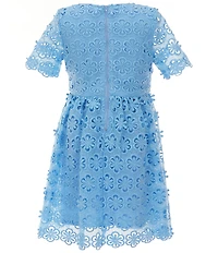 GB Social Big Girls Short Sleeve Floral Lace Dress