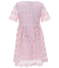 GB Social Big Girls Short Sleeve Floral Lace Dress