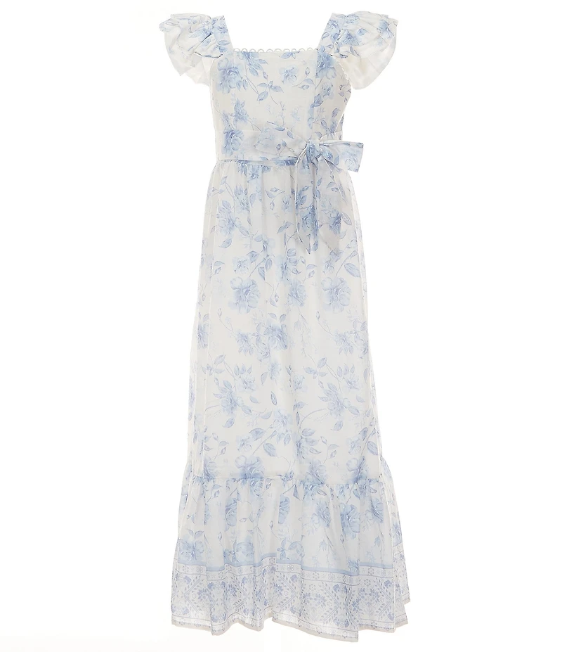 GB Social Big Girls Sleeveless Border Print Maxi Dress