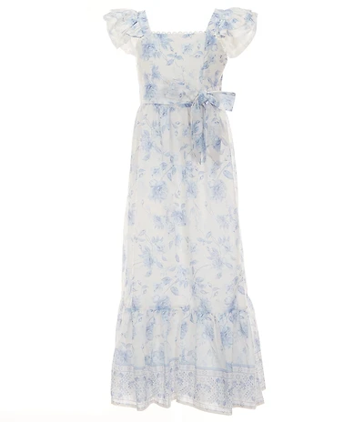 GB Social Big Girls Sleeveless Border Print Maxi Dress