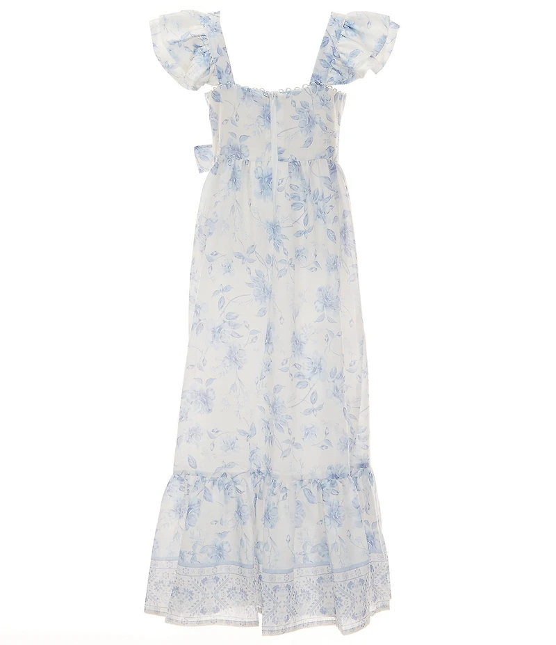 GB Social Big Girls Sleeveless Border Print Maxi Dress