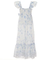 GB Social Big Girls Sleeveless Border Print Maxi Dress