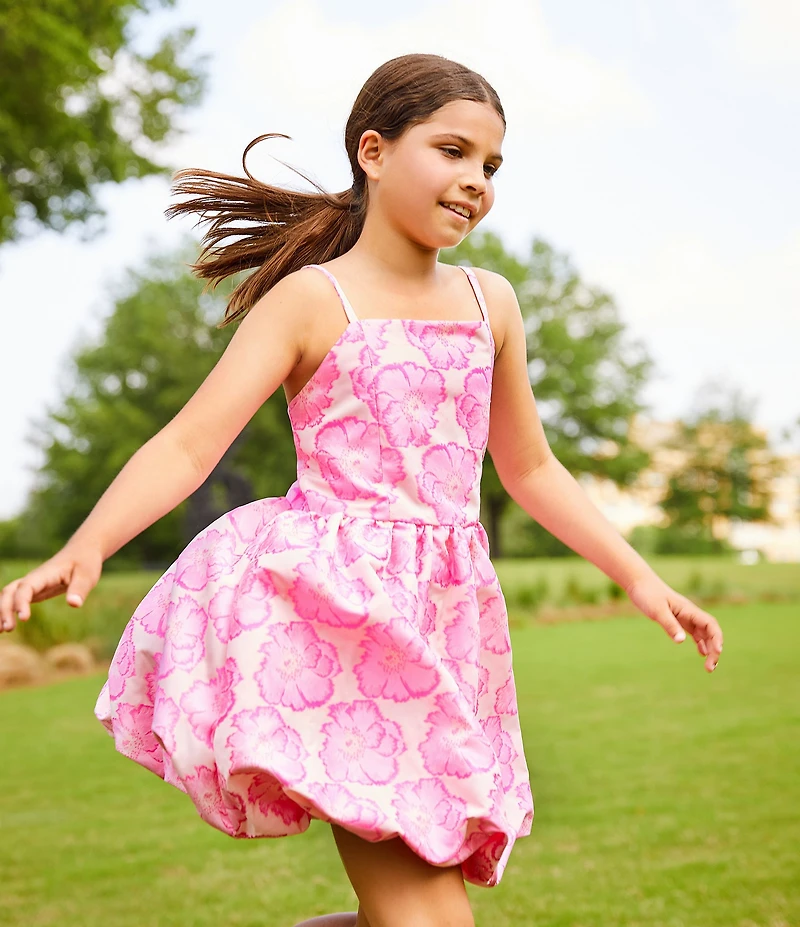 GB Social Big Girls Sleeveless Floral Bubble Hem Dress