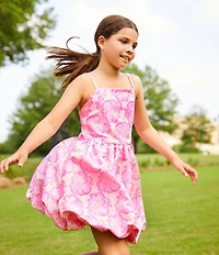 GB Social Big Girls Sleeveless Floral Bubble Hem Dress