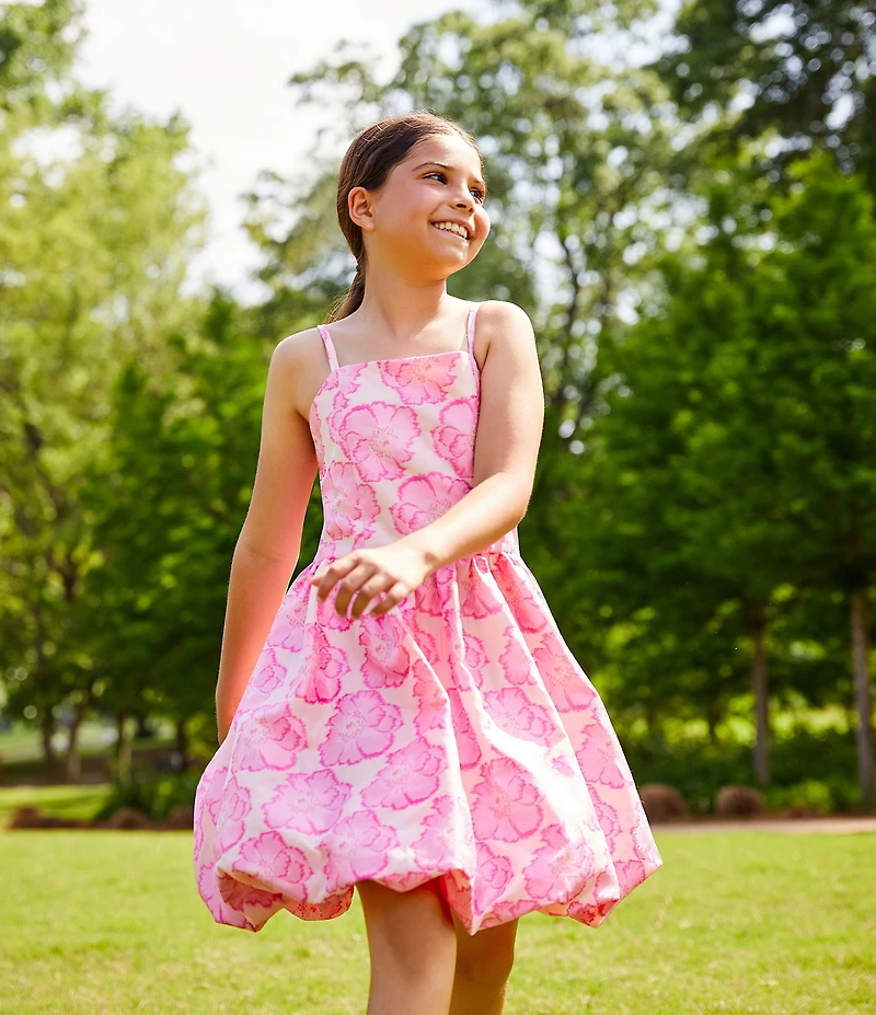 GB Social Big Girls Sleeveless Floral Bubble Hem Dress