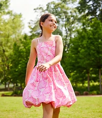 GB Social Big Girls Sleeveless Floral Bubble Hem Dress